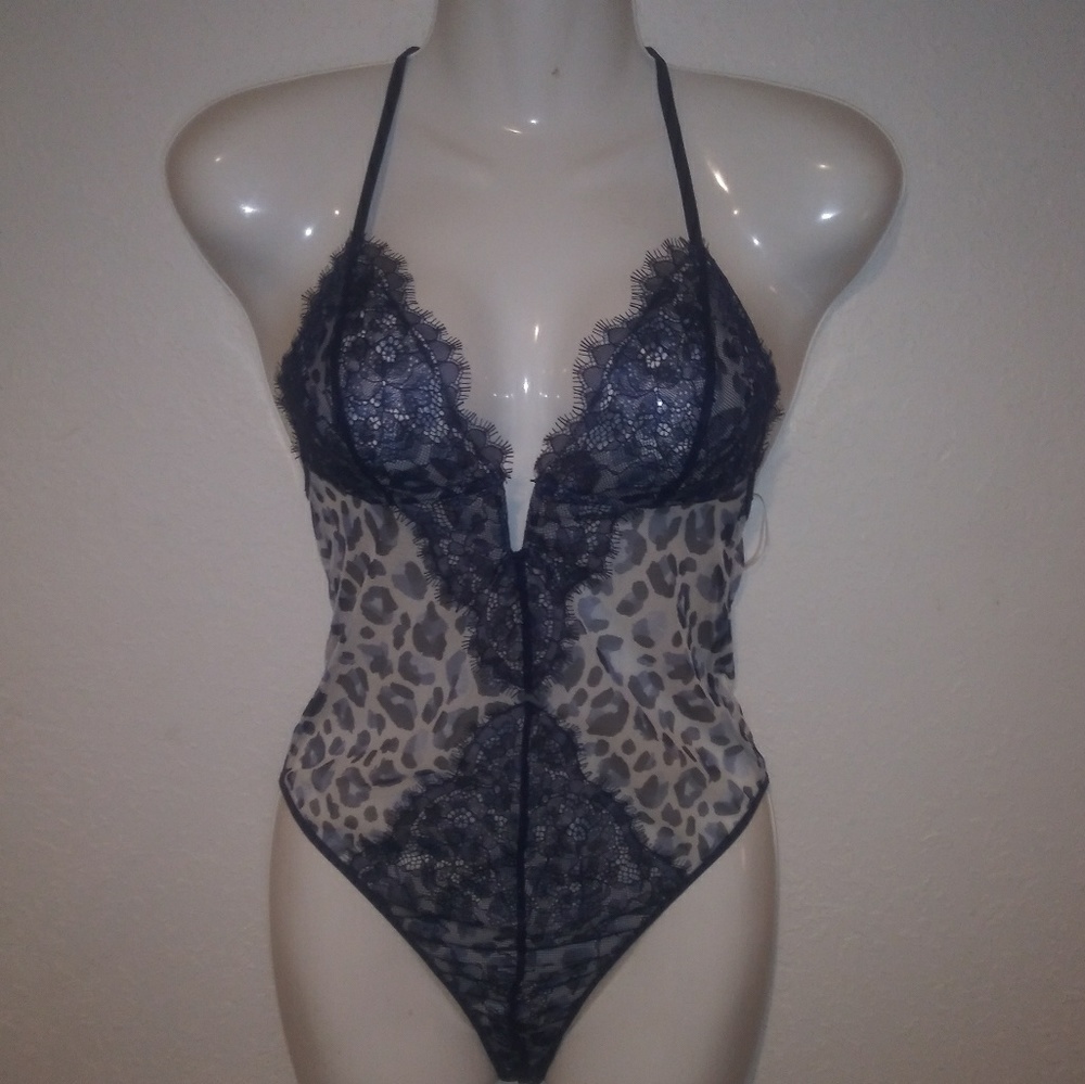 Victoria Secret Teddy - Lace & Animal Print - NWT